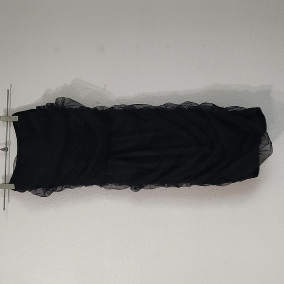 Pretty Little Thing Black Mesh Ruched Corset Dress Size 2 - Picture 2 of 6